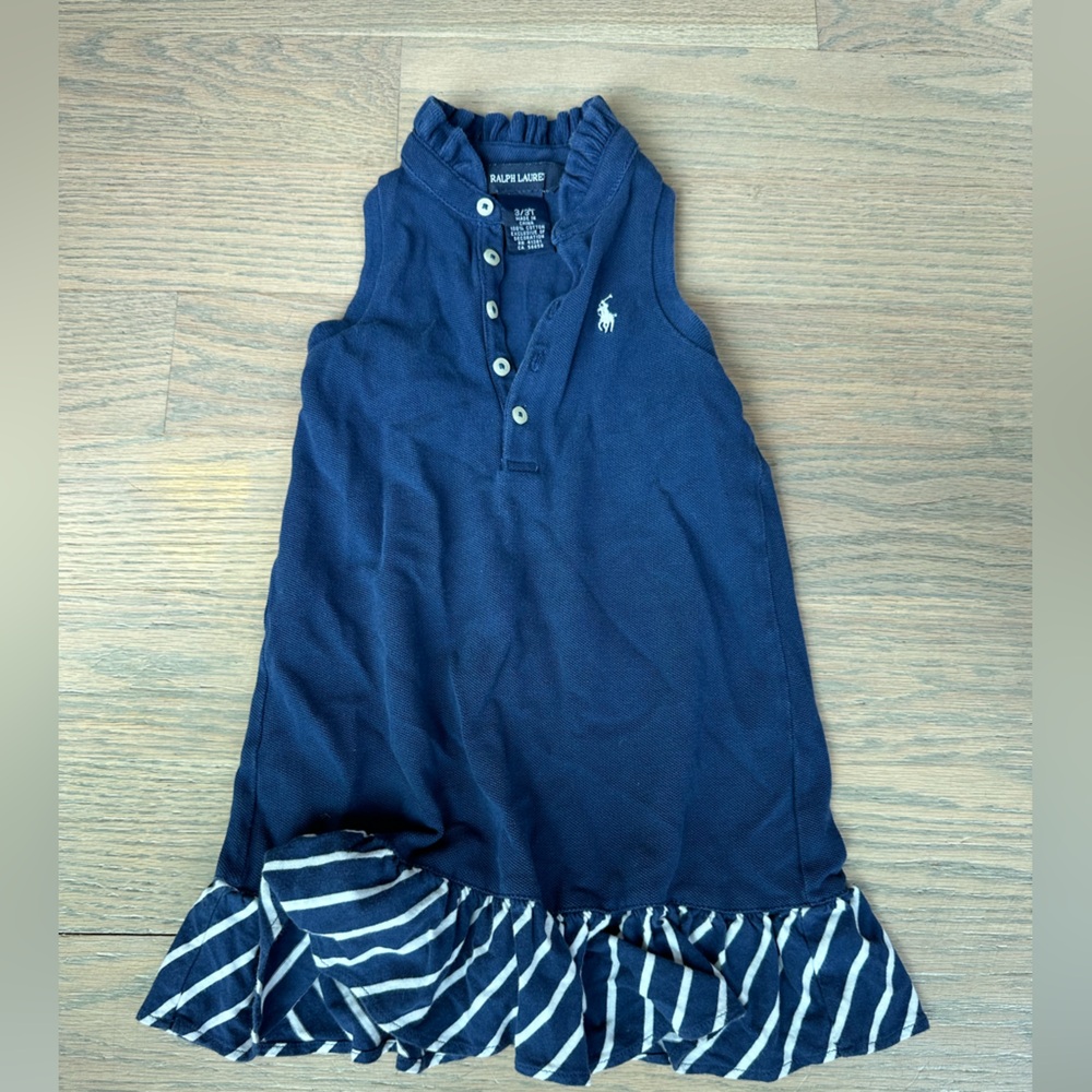 3T Ralph Lauren sleeveless collar dress in navy